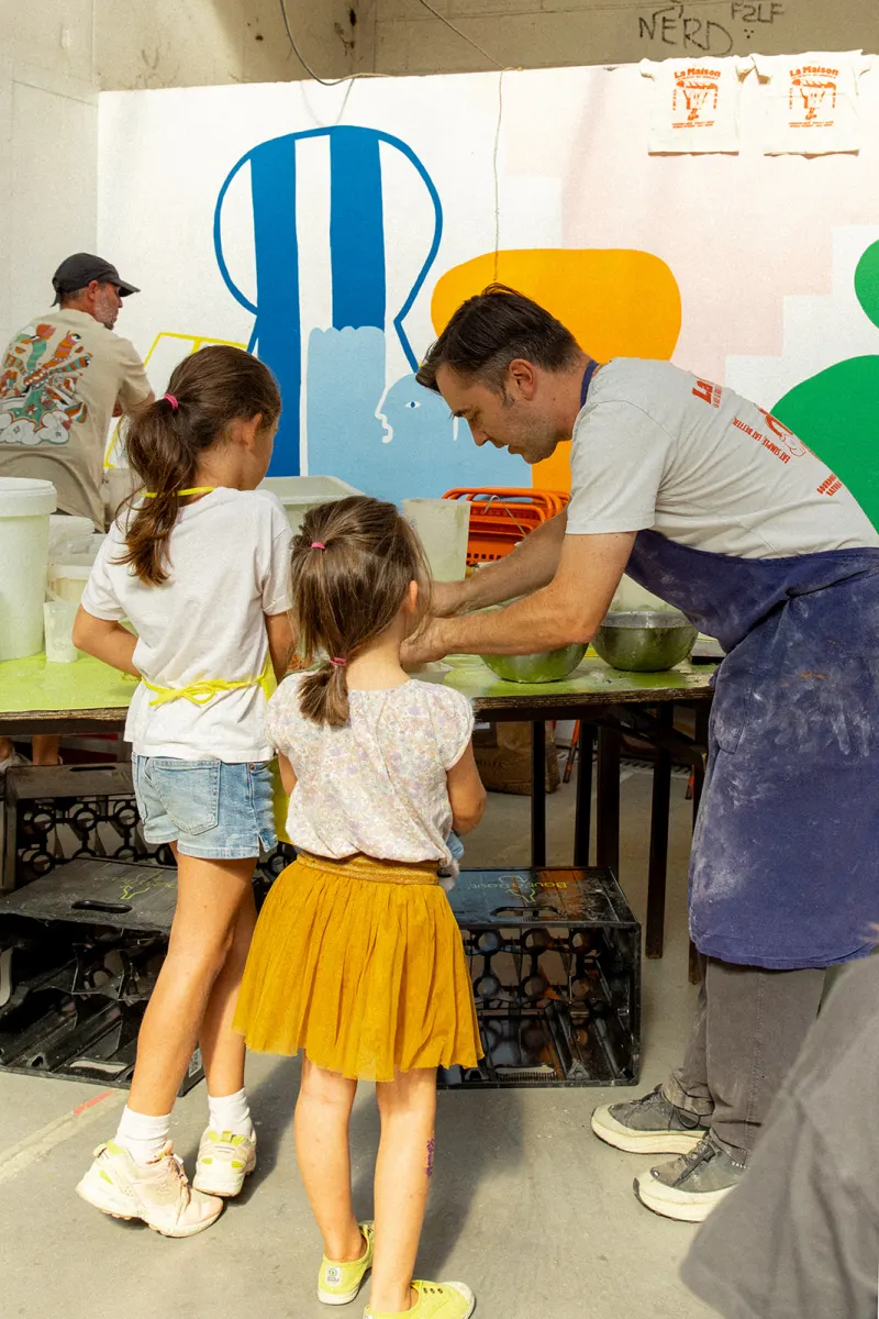 Atelier cuisine autour du plan de travail